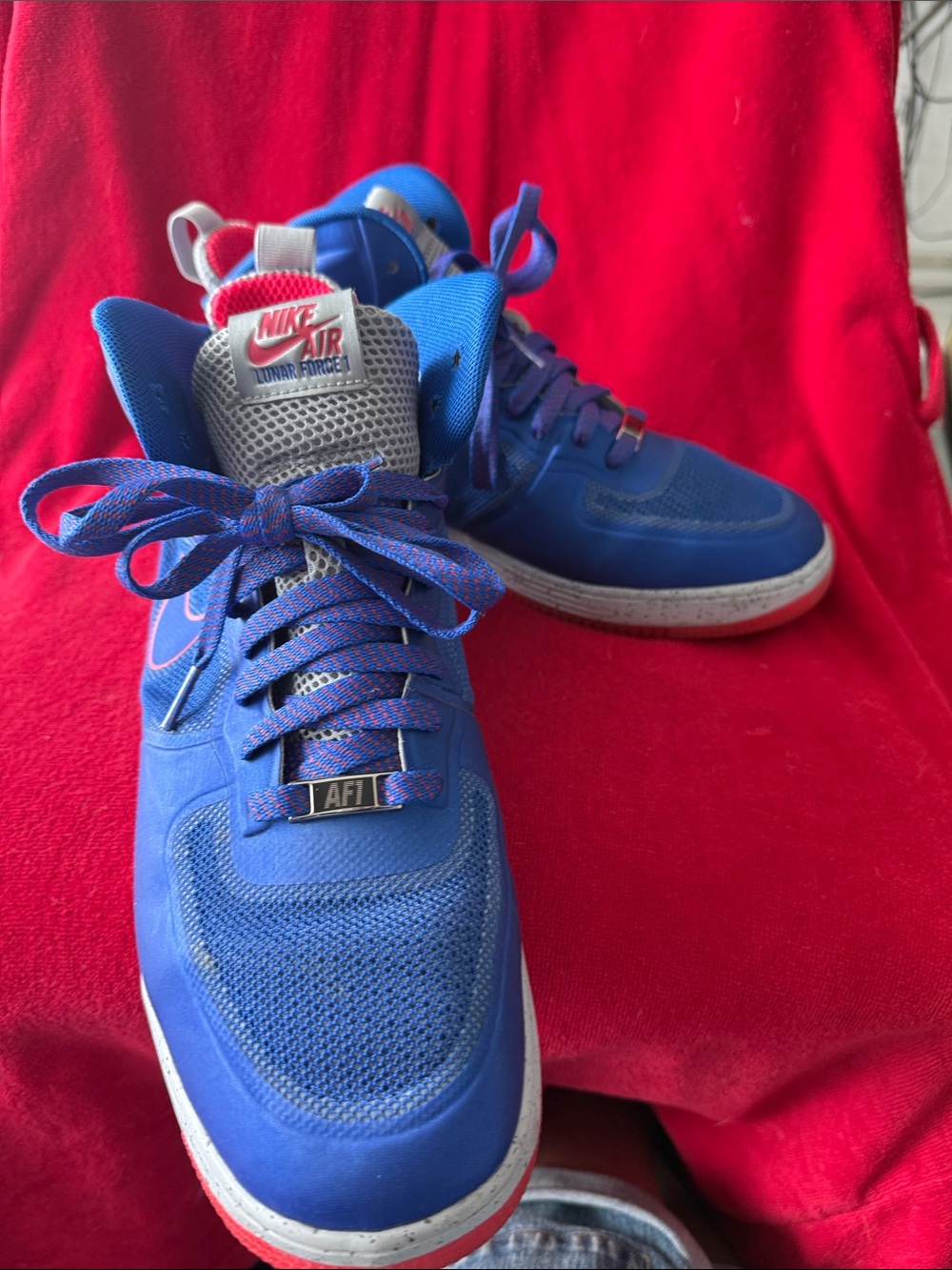 Nike Air Force 1  Blue and red High Top Sneakers for men